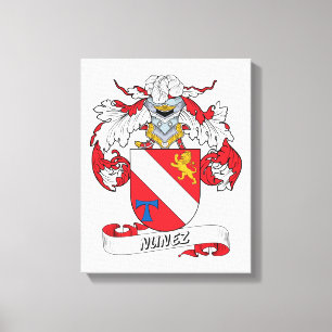 Nunez Family Crest Canvas Afdruk