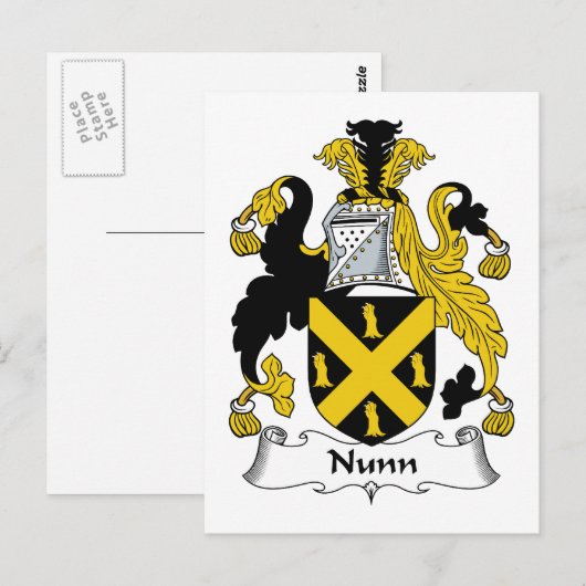 Nunn Family Crest Briefkaart (Voorkant / Achterkant)