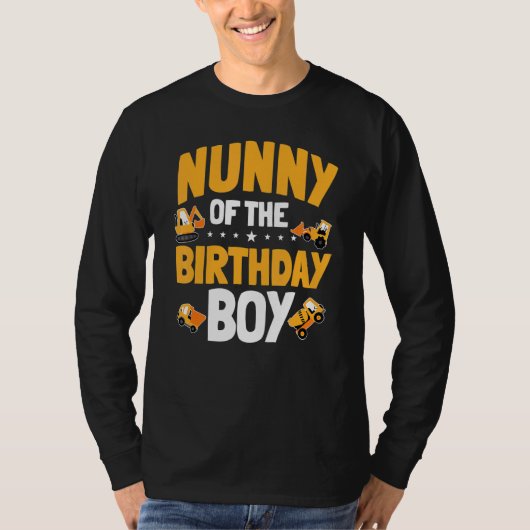 Nunny the Birthday Boy Construction Worker Bday T-shirt (Voorkant)