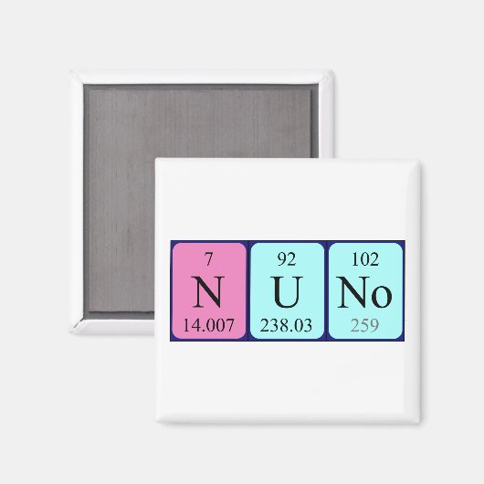 Nuno periodieke table name magnet (Voorkant / Achterkant)