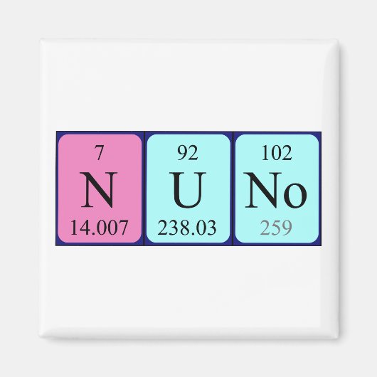 Nuno periodieke table name magnet (Voorkant)