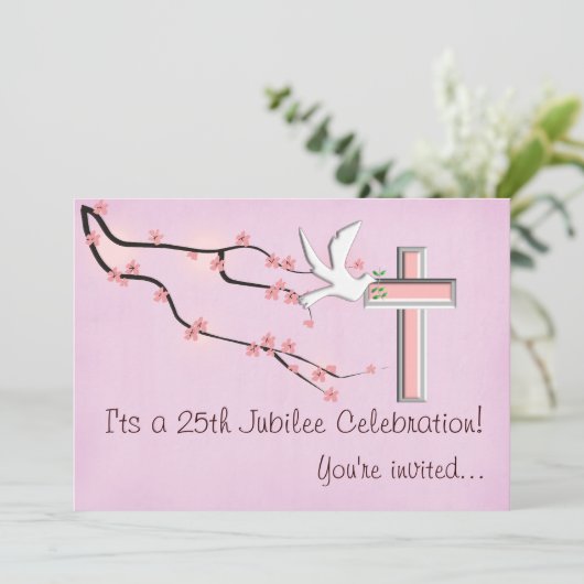 Nuns 25th Jubilee Celebration Invitations Kaart (Staand voorkant)