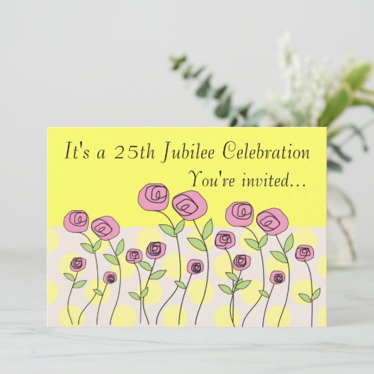 Nuns 25th Jubilee Celebration Invitations Kaart (Staand voorkant)