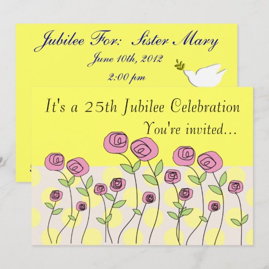 Nuns 25th Jubilee Celebration Invitations Kaart (Voorkant / Achterkant)
