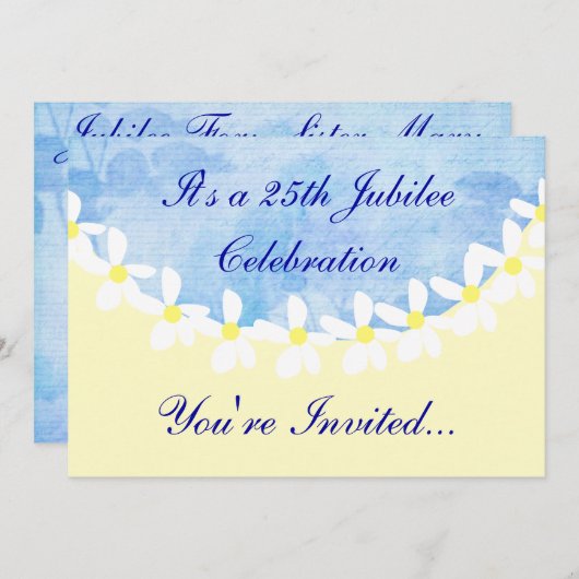 Nuns 25th Jubilee Celebration Invitations Kaart (Voorkant / Achterkant)