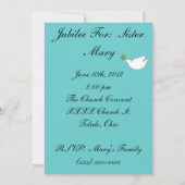 Nuns 25th Jubilee Uitnodiging Blauwgroen Floral De (Achterkant)