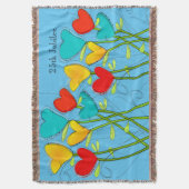 Nuns 25th Silver Jubilee Woven Blanket Floral Blue Deken (Voorkant Verticaal)