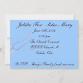 Nuns 50th Jubilee Celebration Invitations Blue Kaart (Achterkant)
