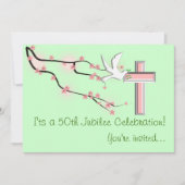 Nuns 50th Jubilee Celebration Invitations Green Kaart (Voorkant)