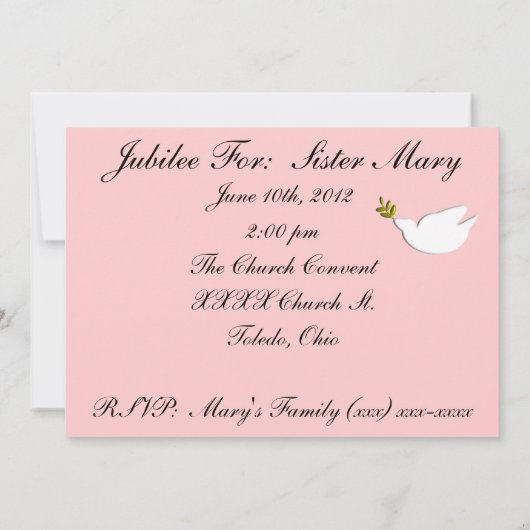 Nuns 50th Jubilee Celebration Invitations Kaart (Achterkant)