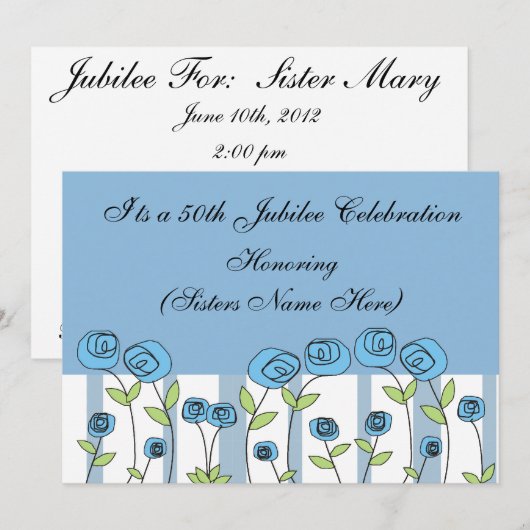 Nuns 50th Jubilee Celebration Invitations Kaart (Voorkant / Achterkant)