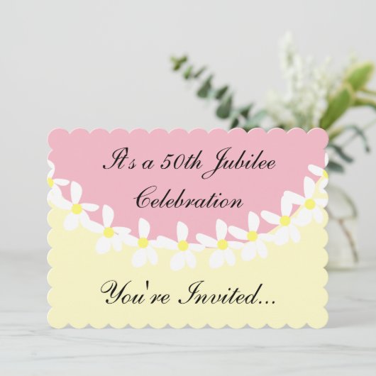 Nuns 50th Jubilee Celebration Invitations Pink Kaart (Staand voorkant)