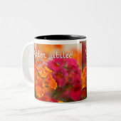 Nuns 50th Jubilee-Floral Design Gifts Tweekleurige Koffiemok (Voorkant links)