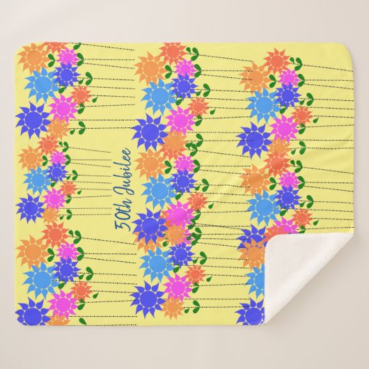 Nuns 50th Jubilee Floral  Sherpa Deken (Voorkant (horizontaal))