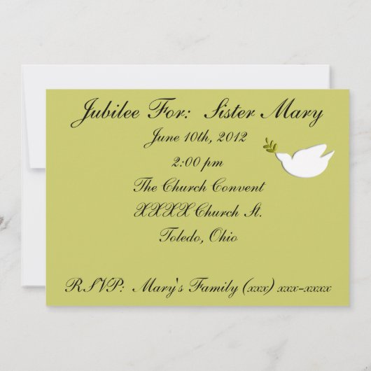 Nuns 75th Jubilee Celebration Invitations Kaart (Achterkant)