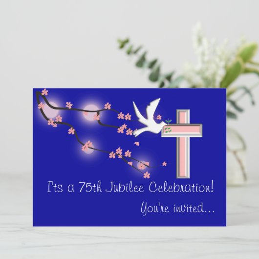 Nuns 75th Jubilee Celebration Invitations Kaart (Staand voorkant)