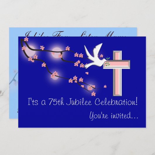Nuns 75th Jubilee Celebration Invitations Kaart (Voorkant / Achterkant)