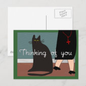 Nuns "Denking of You"-Kaarten en -katteontwerp Briefkaart (Voorkant / Achterkant)