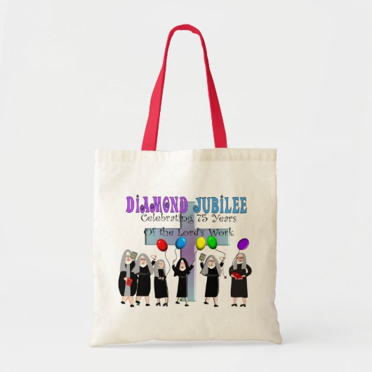 Nuns Diamond 75th Jubilee Gifts Tote Bag (Voorkant)
