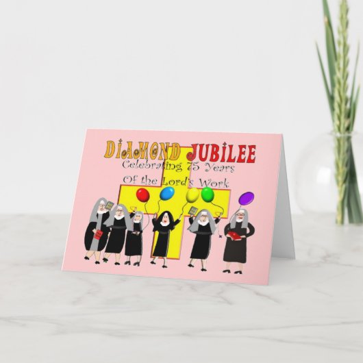 Nuns Diamond Jubilee 75ste dienstjaar Kaart (Voorkant)