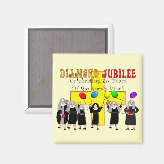 Nuns Diamond Jubilee 75ste dienstjaar Magneet (Voorkant / Achterkant)
