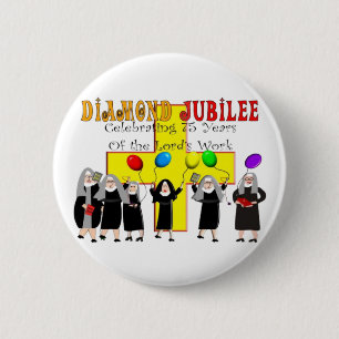 Nuns Diamond Jubilee 75ste dienstjaar Ronde Button 5,7 Cm