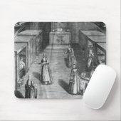 Nuns die voedsel serveren aan de patiënten op de muismat (Met muis)