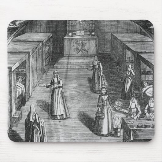 Nuns die voedsel serveren aan de patiënten op de muismat (Voorkant)