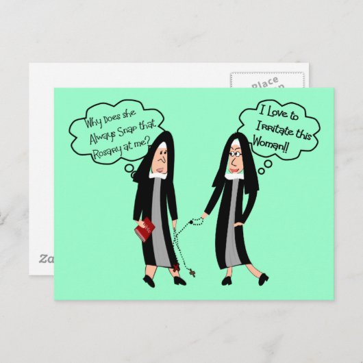 Nuns "Extreme Irritation" — Geschenken Briefkaart (Voorkant / Achterkant)