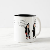Nuns "Extreme Irritation" — Geschenken Tweekleurige Koffiemok (Voorkant rechts)