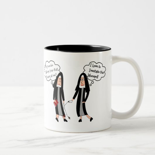 Nuns "Extreme Irritation" — Geschenken Tweekleurige Koffiemok (Rechts)