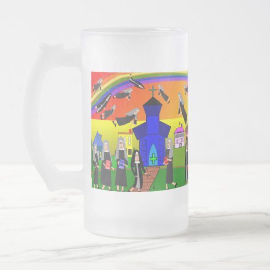 Nuns "Flying Nuns" Whimsical Art Matglas Bierpul (Links)