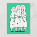 Nuns Gifts "Three Cloistered Sisters"-ontwerp Briefkaart<br><div class="desc">Nuns gifts,  "Three Cloistered Sisters"-design op t-shirts,  mokken,  canvas tassen,  geschilden,  kaarten,  knoppen en stickers.  Pen en inkttekening van 3 nonnen gemaakt door een zuster kunstenaar en digitaal overgedragen.  Geweldige katholieke cadeautjes.</div>