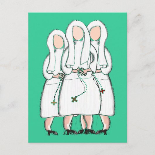 Nuns Gifts "Three Cloistered Sisters"-ontwerp Briefkaart (Voorkant)