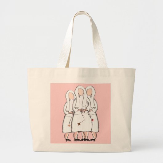 Nuns Gifts "Three Cloistered Sisters"-ontwerp Grote Tote Bag (Voorkant)