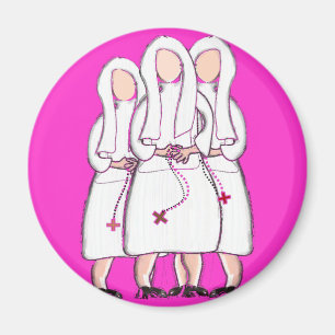 Nuns Gifts "Three Cloistered Sisters"-ontwerp Magneet