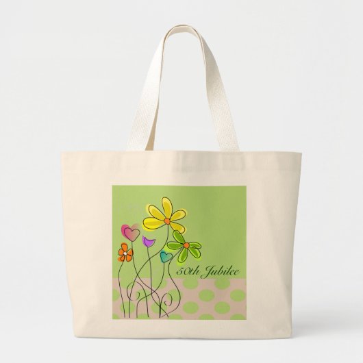 Nuns Golden 50th Jubilee Spring Floral Grote Tote Bag (Voorkant)
