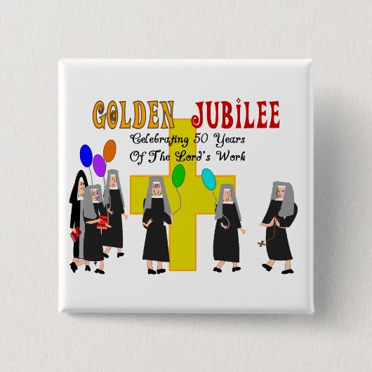 Nuns Golden Jubilee Gifts Vierkante Button 5,1 Cm (Voorkant)