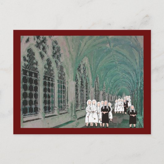 Nuns in de Westminster Abbey Cloister Briefkaart (Voorkant)
