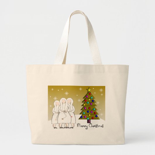 Nuns-kerstKaarten en Gifts-Artsy-design Grote Tote Bag (Voorkant)