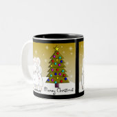 Nuns-kerstKaarten en Gifts-Artsy-design Tweekleurige Koffiemok (Voorkant links)