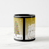 Nuns-kerstKaarten en Gifts-Artsy-design Tweekleurige Koffiemok (Center)