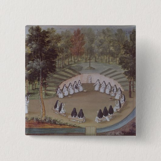 Nuns Meeting in eenitude Vierkante Button 5,1 Cm (Voorkant)