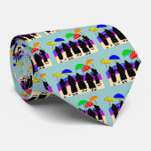 Nuns met paraplu's "Verwacht Regen" Stropdas (Opgerold)