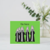 Nuns "Old Habits" Hilarious Nun Gifts Briefkaart (Staand voorkant)