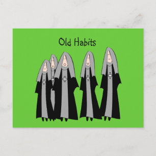 Nuns "Old Habits" Hilarious Nun Gifts Briefkaart