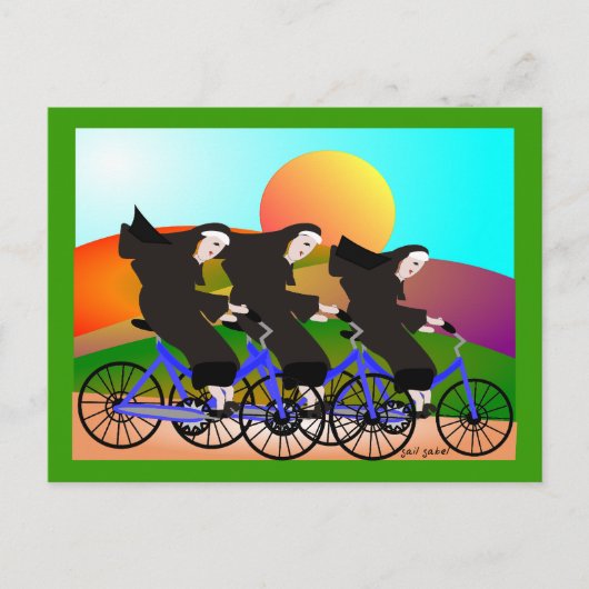 Nuns op fietsen Kunstgeschenken Briefkaart (Voorkant)