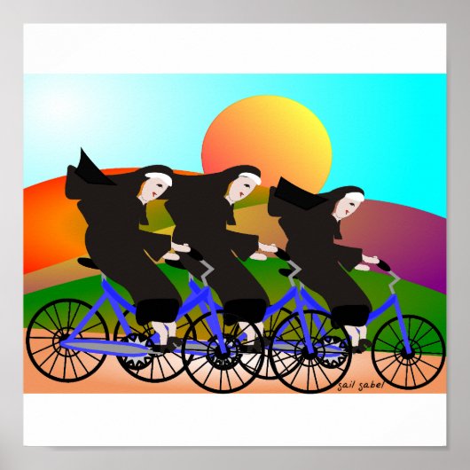 Nuns op Poster van Bikes Art (Voorkant)