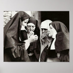 Nuns Roken Fotografie 11x8,5inch Poster