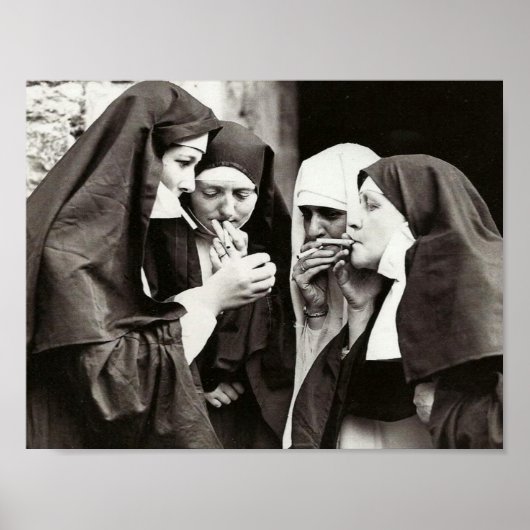 Nuns Roken  Fotografie 11x8,5inch Poster (Voorkant)